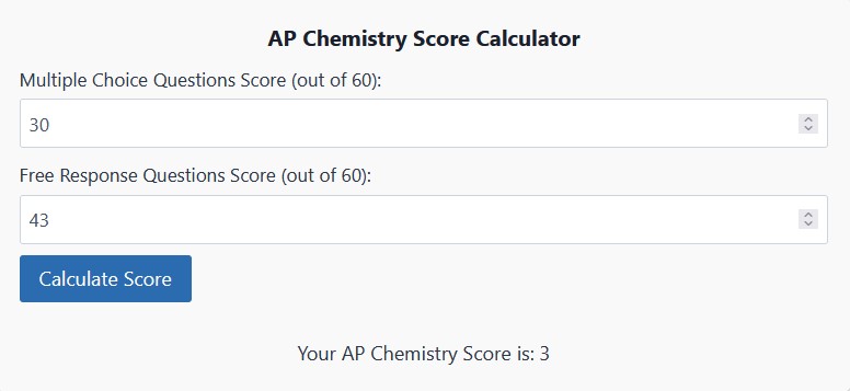 AP Chemistry Score Calculator
