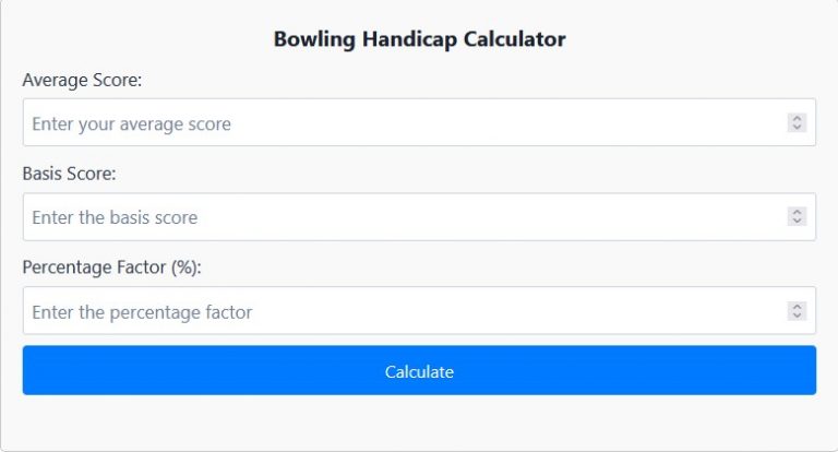 Bowling Handicap Calculator – Calculate Bowling Average
