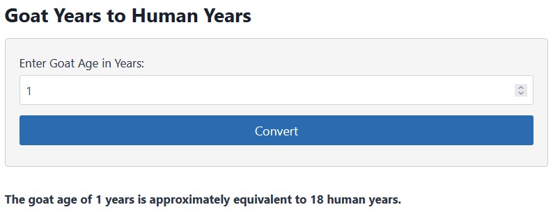 Goat Years to Human Years