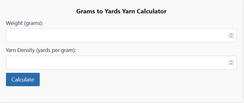 Grams To Yards Yarn Calculator