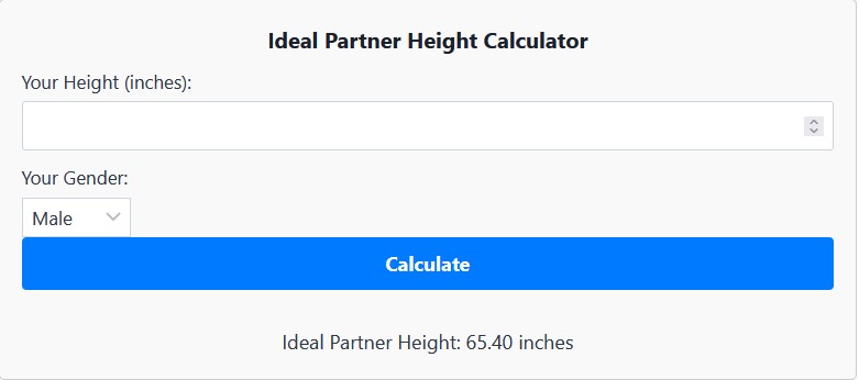 Ideal Partner Height Calculator