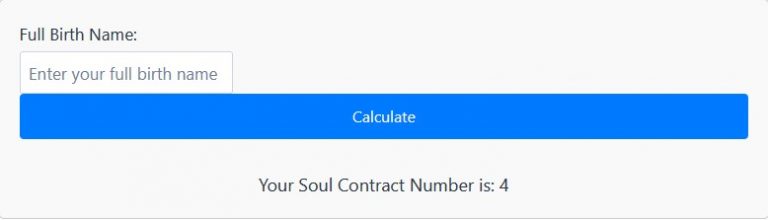 Soul Contract Calculator Free Birthday