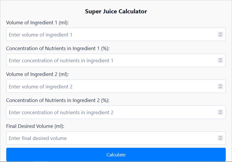 Super Juice Calculator