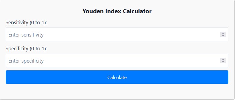 Youden Index Calculator