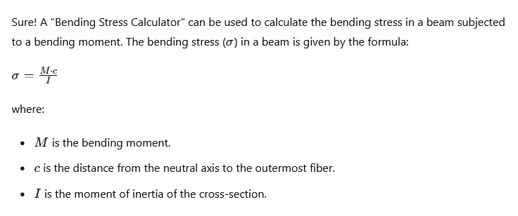 Bending Stress Calculation Formula