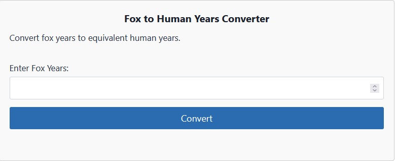 Fox Years to Human Years