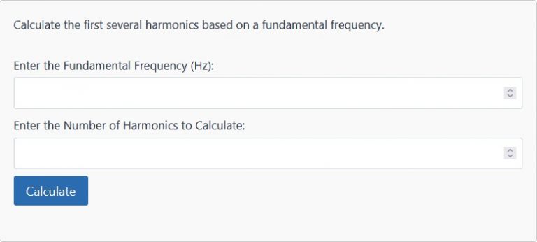 Harmonic Series Calculator – Overtone Series in Music