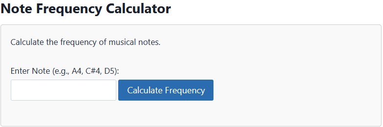 Note Frequency Calculator