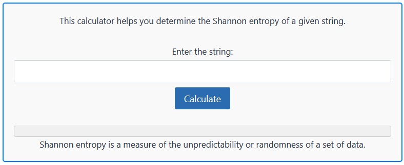 Shannon Entropy Calculator and Formula