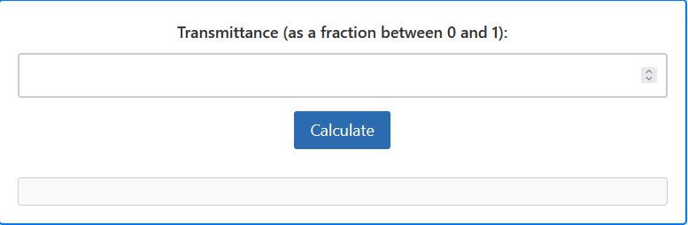 Transmittance to Absorbance Calculator