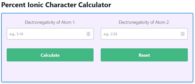 Percent Ionic Character Calculator