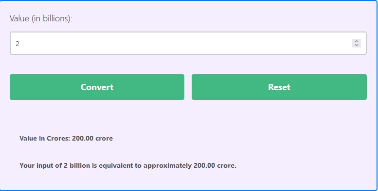 Billion To Crore Converter - Free Billions to Crores Calculator