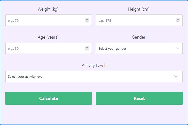 Harris benedict calculator calculate bmr with harris benedict