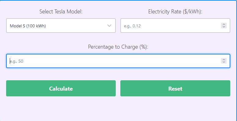 Tesla Charging Cost Calculator - How Much Does it Cost To Charge A Tesla