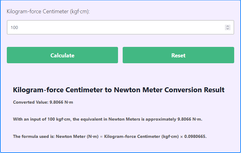 Kgf newton conversion best sale